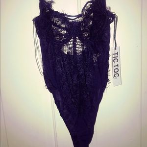 Brooke Lace Bodysuit (navy blue)